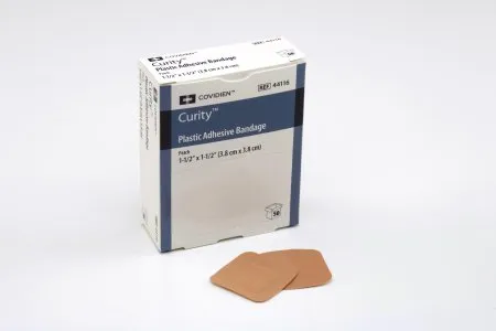 Cardinal - Curity - 44116 - Adhesive Spot Bandage Curity 1-1/2 Inch Plastic Square Tan Sterile