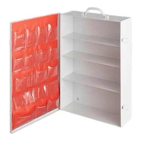 Medique Products - 701MTM - Empty First Aid Cabinet Portable / Wall Mount Metal Without Drawers 4 Shelves Two Latch