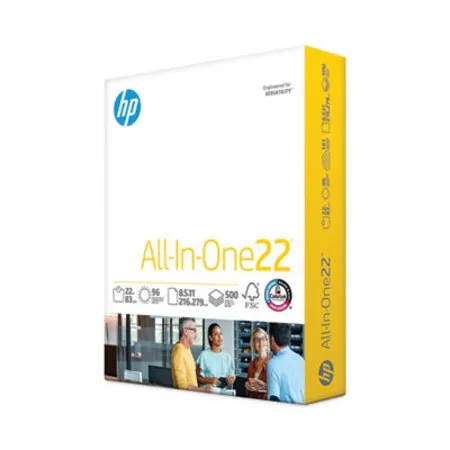 HP Papers - HEW-207000 - All-in-one22 Paper, 96 Bright, 22 Lb Bond Weight, 8.5 X 11, White, 500/ream