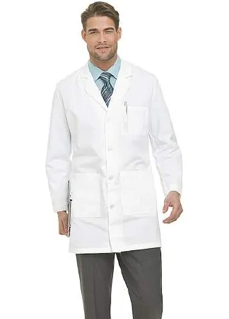 Landau Uniforms - 3124WWVC42L - Lab Coat White Size 42 / Tall Mid Length 65% Polyester / 35% Cotton Twill Reusable