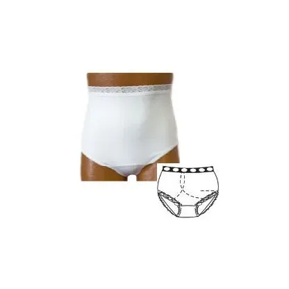 Team Options - 80204LR - OPTIONS Ladies' Basic with Built-In Barrier/Support, White, Right-Side Stoma, Large