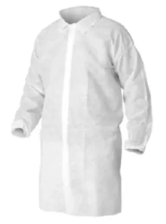 Kimberly Clark - 40106 - Lab Coat 3X-Large White Serged Seams Disposable 1-pk 50 pk-cs
