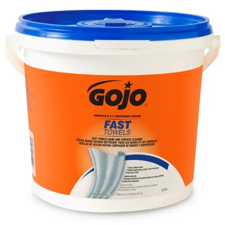 GOJO - 6298-04 - Gojo Fast Surface Cleaner Premoistened Alcohol Based Manual Pull Wipe 130 Count Pail Citrus Scent Nonsterile