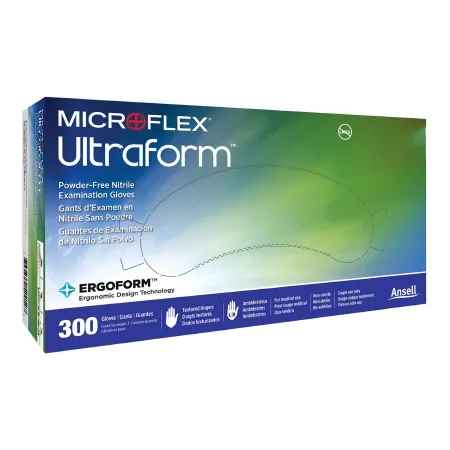 Microflex Medical - Ultraform - UF-524-XL - Exam Glove Ultraform X-large Nonsterile Nitrile Standard Cuff Length Textured Fingertips Blue Not Rated