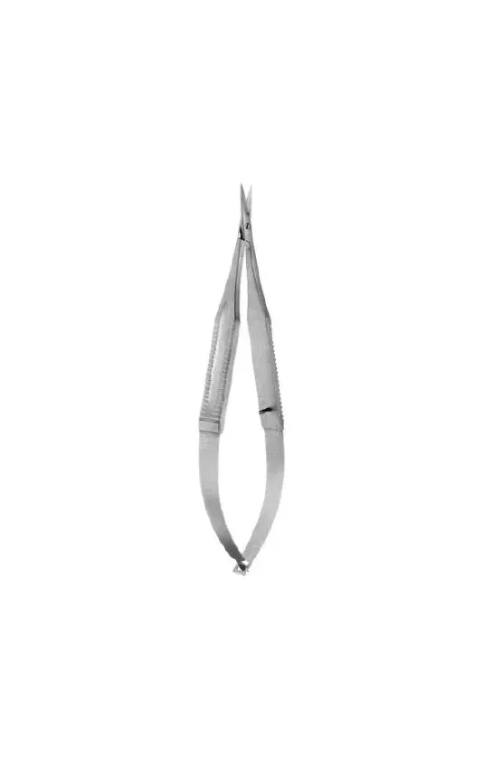 V. Mueller - OP5501 - Micro Iris Scissors V. Mueller 4-3/8 Inch Length Surgical Grade Stainless Steel NonSterile Thumb Handle with Spring Straight Sharp Tip / Sharp Tip