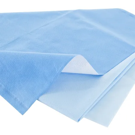 O&M Halyard - QUICK CHECK H100 - 34176 - QUICK CHECK H100 Sterilization Wrap White / Blue 30 X 30 Inch Dual Layer SMS Polypropylene Steam / EO Gas / Hydrogen Peroxide