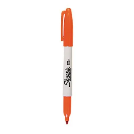 Sharpie - SAN-30006 - Fine Tip Permanent Marker, Fine Bullet Tip, Orange, Dozen