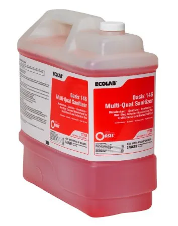 Ecolab - Oasis 146 Multi-Quat Sanitizer - 6100536 - Oasis 146 Multi-Quat Sanitizer Surface Disinfectant Quaternary Based Manual Pour Liquid Concentrate 2.5 gal. Jug Alcohol Scent NonSterile