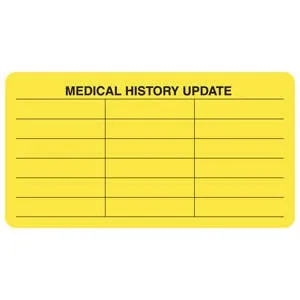 Tabbies - MAP3600 - Pre-printed Label Advisory Label Yellow Medical History Black 1-1/4 X 3-3/4 Inch
