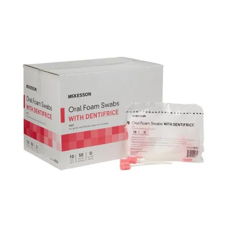 McKesson - 4834 - Oral Swabstick Foam Tip Dentifrice