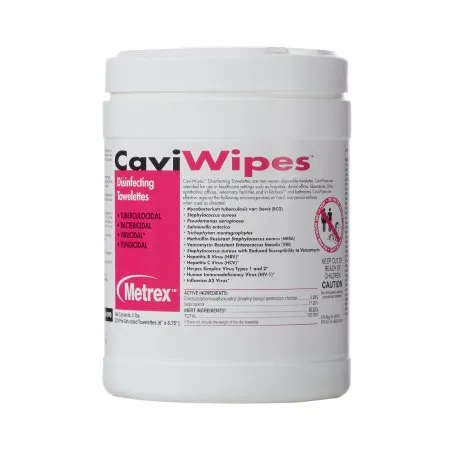 Metrex Research - CaviWipes - 10-1090 -   Surface Disinfectant Premoistened Alcohol Based Manual Pull Wipe 220 Count Canister Alcohol Scent NonSterile