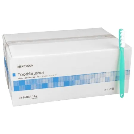 McKesson - 959 - Toothbrush Green Adult Soft