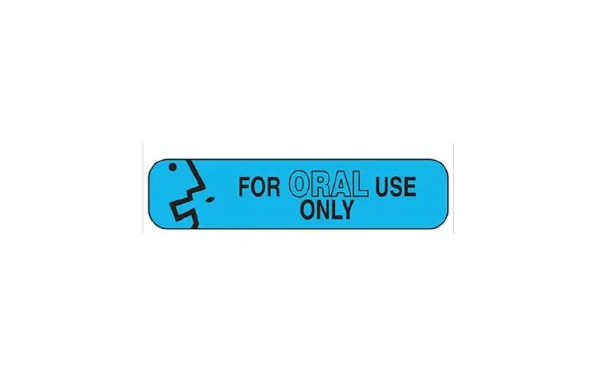 Health Care Logistics - HCL - 2046 - Pre-printed Label Hcl Auxiliary Label Blue Paper For Oral Use Only Black Safety And Instructional 3/8 X 1-5/8 Inch