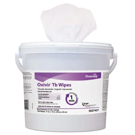 Lagasse - Diversey Oxivir Tb - DVO5627427 -   Surface Disinfectant Cleaner Premoistened Alcohol Based Manual Pull Wipe 160 Count Canister Cherry Almond Scent NonSterile