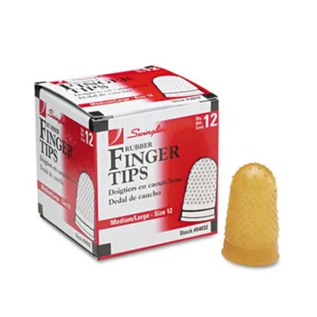 Swingline - SWI-54032 - Rubber Finger Tips, 12 (medium-large), Amber, Dozen