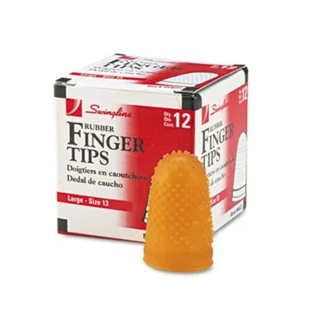 Swingline - SWI-54033 - Rubber Finger Tips, 13 (large), Amber, Dozen