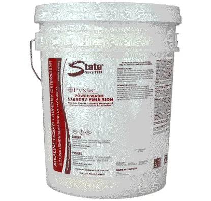 State Cleaning Solutions - Pyxis Powerwash Emulsion - 125055 - Laundry Detergent Pyxis Powerwash Emulsion 5 gal. Pail Liquid Concentrate Chlorine Scent