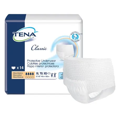 Essity - TENA Classic - 72516 - Unisex Adult Absorbent Underwear TENA Classic Pull On with Tear Away Seams X-Large Disposable Moderate Absorbency