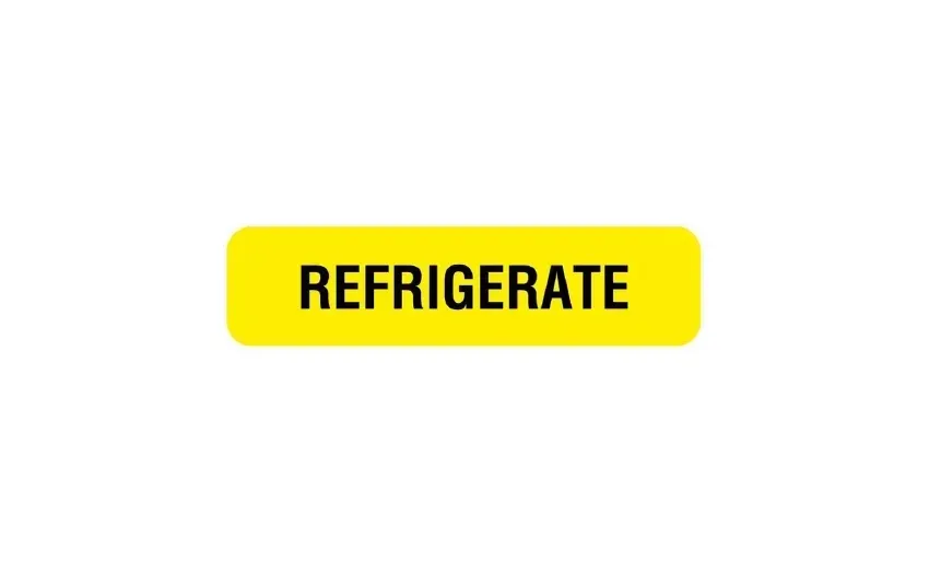 United Ad Label - UAL - ULIV108 - Pre-printed Label Ual Auxiliary Label Yellow Paper Refrigerate Black 5/16 X 1-1/4 Inch