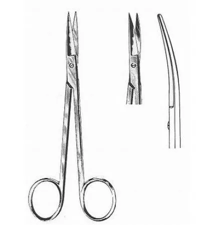 BR Surgical - HerMann - H108-30314 - Scissors Hermann Sanvenero 5-1/2 Inch Length Surgical Grade Stainless Steel Nonsterile Finger Ring Handle Curved Sharp Tip / Sharp Tip