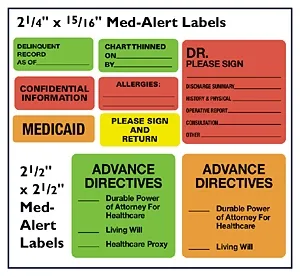 First Healthcare Products - Barkley - 50711 - Pre-printed Label Barkley Allergy Alert Fluorescent Red Paper Allergies Black Alert Label 15/16 X 2-1/4 Inch