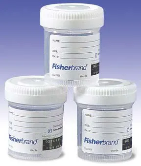 Fisher Scientific - Fisherbrand - 22610130 - Specimen Container with Temperature Strip Fisherbrand 60 mL (2 oz.) Screw Cap Patient Information NonSterile