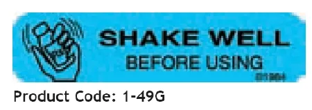 Precision Dynamics - Barkley - 1-49G - Pre-printed Label Barkley Auxiliary Label Blue Shake Well Before Using Black Safety And Instructional 3/8 X 1-9/16 Inch
