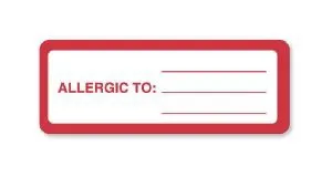 United Ad Label - UAL - ULHN303 - Pre-printed Label Ual Allergy Alert Red / White Paper Allergic To Red Alert Label 1-1/8 X 3 Inch