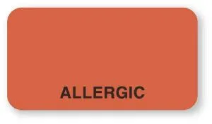 United Ad Label - ULMC029 - Pre-printed Label Allergy Alert Red Paper Allergic Black Alert Label 7/8 X 1-5/8 Inch