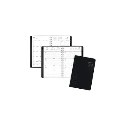 Ataglance - AAG70100X05 - Contemporary Weekly/Monthly Planner, Block, 8.5 X 5.5, Black Cover, 2021