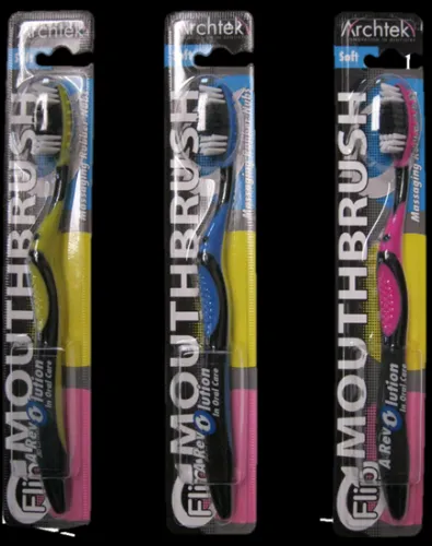 Archtek Dental - 360 - Flip Mouthbrush with massaging rubber nubs12 pack per display box