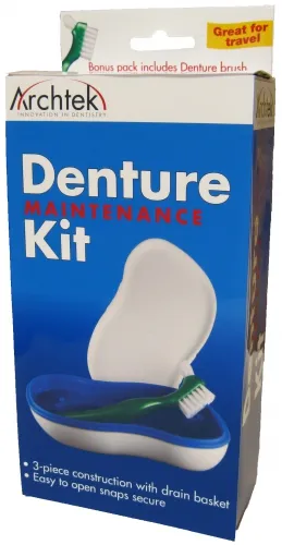 Archtek Dental - 405W - 3 piece case with Denture Brush  Drain basket, base