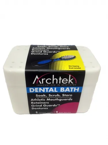 Archtek Dental - 407 - DENTAL BATH with MINI BRUSH: vented storage case with mini cleaning brush