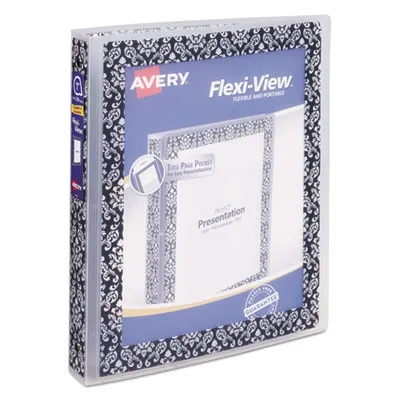 Avery - From: AVE15766 To: AVE17686 - Prod Flexi View Binder With Round Rings, 3 Rings, 1" Capacity, Damask