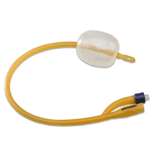 Cardinal Health - 1622C - Dover Coude Tip Hydrogel Coated Latex Foley Catheter, 2 Way, 22 French, 5 cc balloon, 16" length.