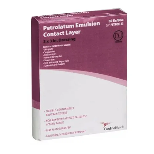 Cardinal Health - From: PETROCL33 To: PETROCL38 - Med Petrolatum Emulsion Contact Layer 3" x 3".