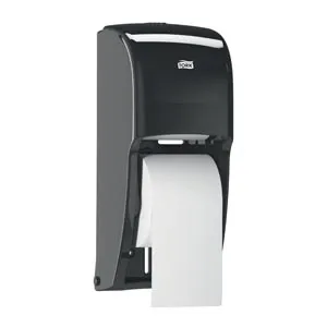 Essity - 555628 - Bath Tissue Roll Dispenser, High Capacity, Universal, Black, T26, Plastic, 14.2" x 6.3" x 6.5", 1/cs