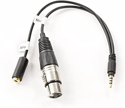 Harris Communication - LT-LA436 - Microphone Input / Headphone Output Cable Ts To Trss Microphone Adapter