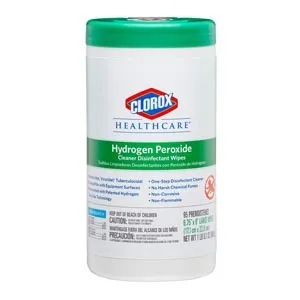 Clorox - 30824 - Wipes, Hydrogen Peroxide Disinfectant Cleaner, 6.75 x 9, 95/can, 6/cs (75 cs/plt) (Continental US Only)