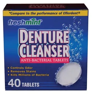 New World Imports - DENT40 - Denture Cleanser Tablets, Blue, Compared to the Performance of Efferdent, 40/bx, 24 bx/cs (75 cs/plt) (Made in USA)