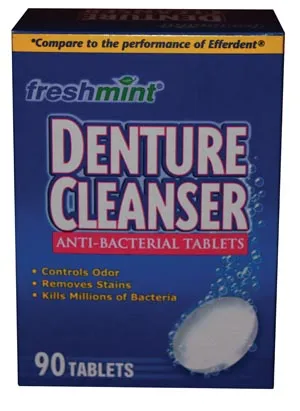 New World Imports - DENT90 - Denture Cleanser Tablets, Blue, Compared to the Performance of Efferdent, 90/bx, 24 bx/cs (60 cs/plt) (Made in USA)
