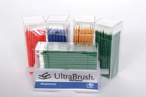 Microbrush - U1R200 - Bristle Brush Applicators 1.0  Refill, Fine Size, Orange/ Blue, 2 Cartridges of 100 Applicators (1 ea color), 200/pk