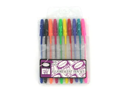 Kole Imports - BB206 - Fluorescent Pen Set, Pack Of 10 Pens