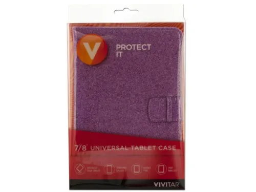 Kole Imports - EC273 - Vivitar Assorted Purple &amp; Blue Glitter Universal Tablet Case