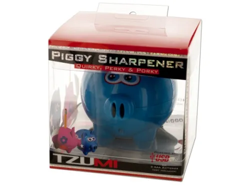 Kole Imports - EL441 - Blue Piggy Pencil Sharpener