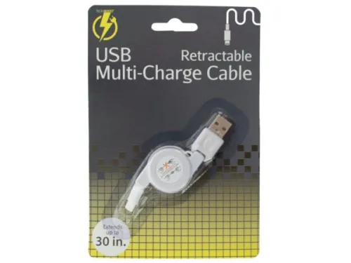 Kole Imports - HH324 - Iphone Retractable Usb Multi-charge Cable