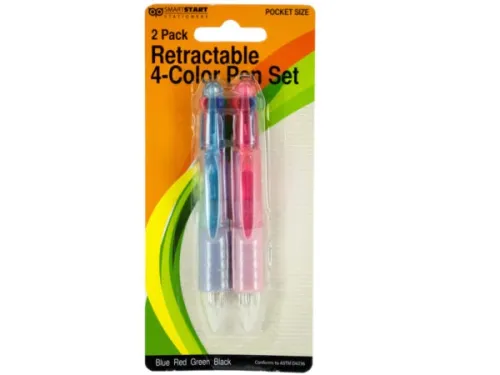 Kole Imports - HX303 - Mini Retractable 4-color Pen Set