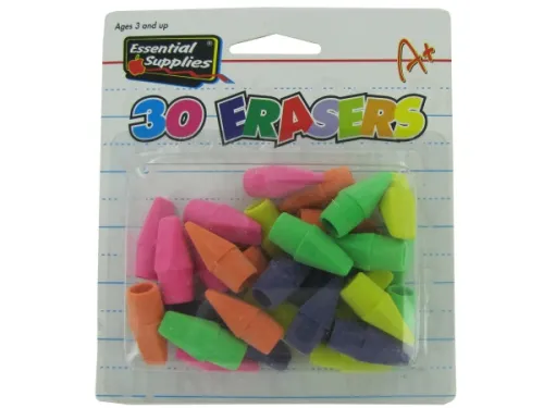 Kole Imports - OP146 - 30-pack Of Pencil-top Erasers.