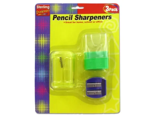 Kole Imports - OP402 - 3 Pack Pencil Sharpeners.