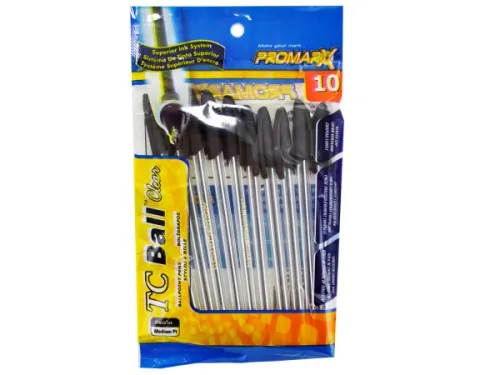 Kole Imports - OP519 - Black Stick Pens With Caps